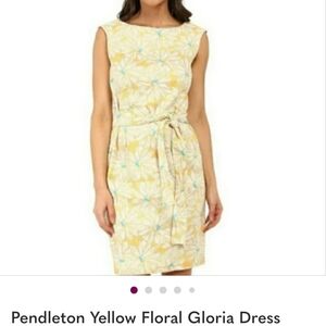 Pendleton Yellow and White Floral Gloria Dress - 100% Cotton, Sz. 6